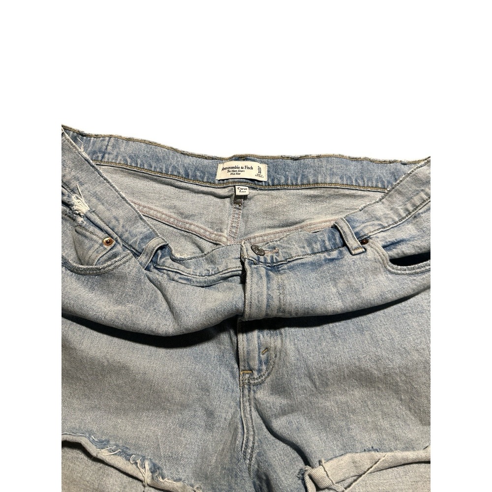 Abercrombie Women's Curve Love Denim Short, Size 34/18 The Mom Short Mid Rise - Picture 3 of 8